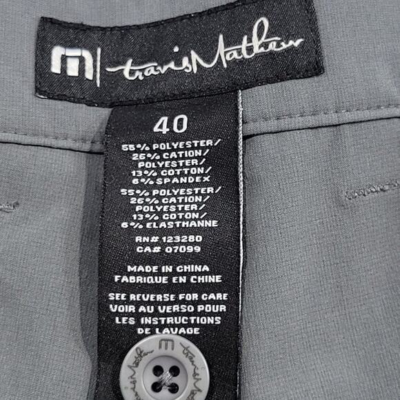 Travis Mathew Golf Shorts Mens Size 40 Flat Front Hefner Heather Charcoal Gray - Picture 3 of 9